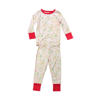 Pink Gingerbread Two Piece Pajamas Pant Set