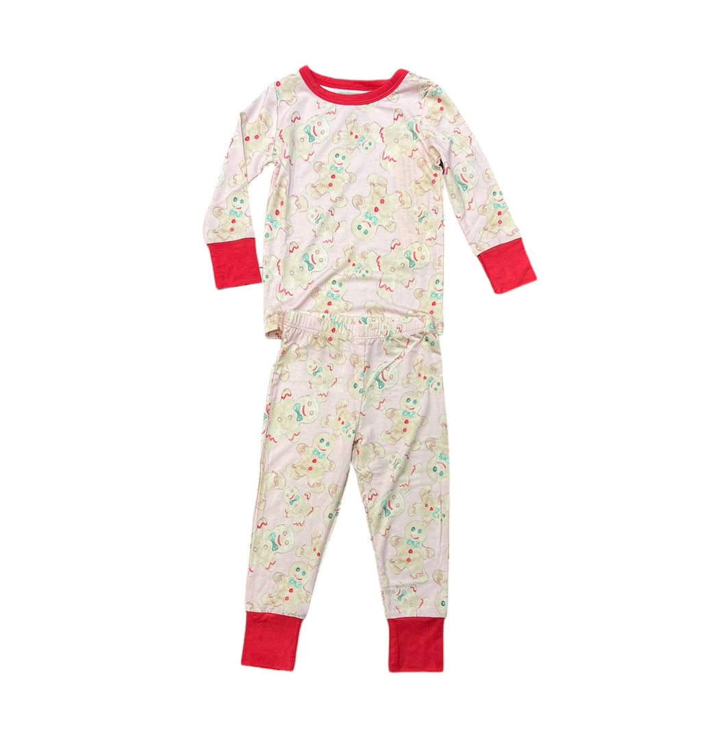 Pink Gingerbread Two Piece Pajamas Pant Set