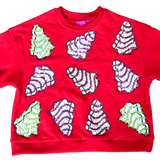 QOS Kids Red Little Debbie Trees Sweatshirt