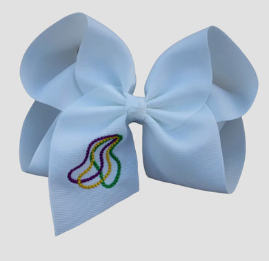 Embroidered Hair Bow