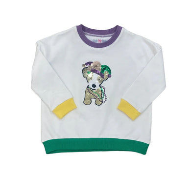 Sequin Mardi Gras Pup Sweatshirt