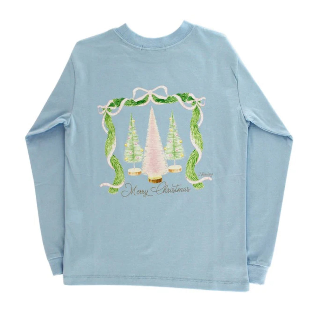 L/S Girls Logo Tee Bottle Brush/Bayberry