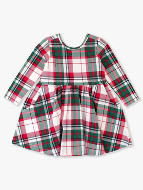 Dashing Dreams Plaid Knit Long Sleeve Twirl Dress