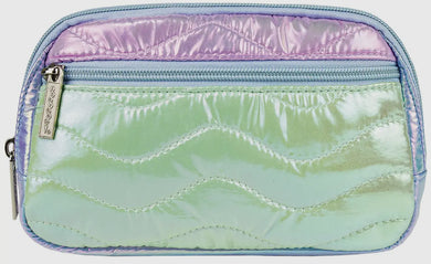 Iridescent Color Block Belt Bag