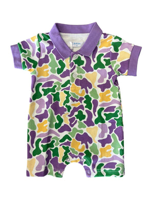 Mardi Gras Camo Polo Shortall