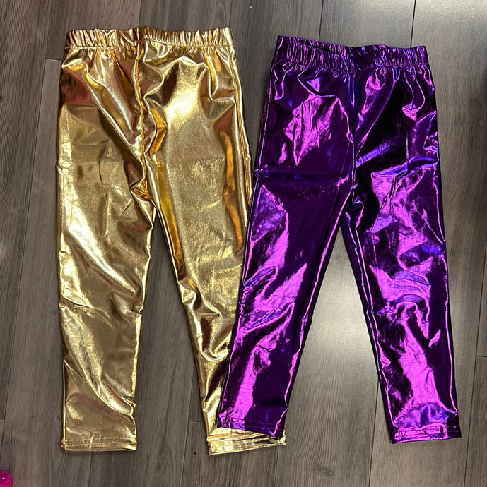 Purple/Gold Shiny Leggings