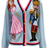 QOS Kids Light Blue Nutcracker Clara Cardigan