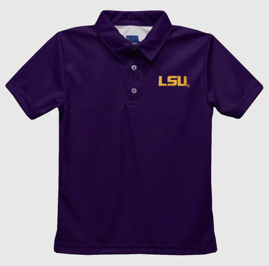 LSU Embroidered Purple Polo