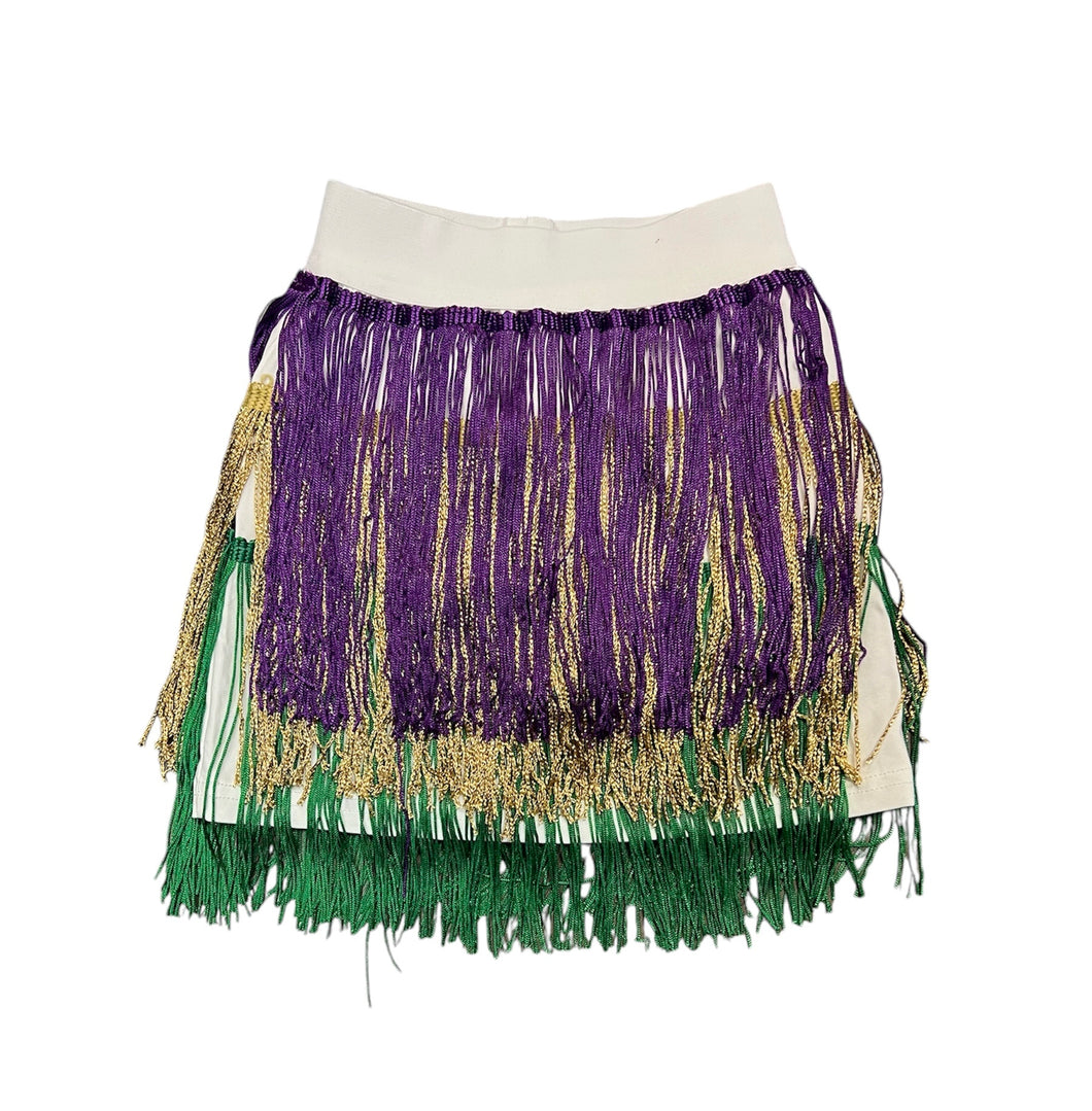 Winter Tiered Fringe Skorts