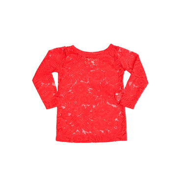 Red Lace Layer Top-Reindeer Games