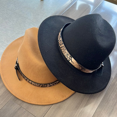 Leopard Band Fedora Hat