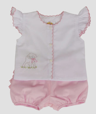 Pink Lamb Diaper Cover Set