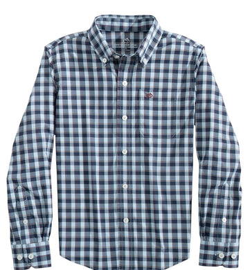 LS Colleton Plaid Sportshirt Dress Blue