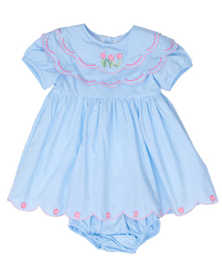 Susan Blue Tulip Bloomer-set