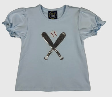 Baseball Applique Girls SS Shirt