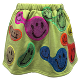 QOS Kids Light Green Groovy Smiley Skort