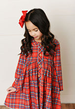 Red Plaid Prim Picot Trim Dress