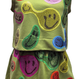 QOS Kids Light Green Groovy Smiley Tank