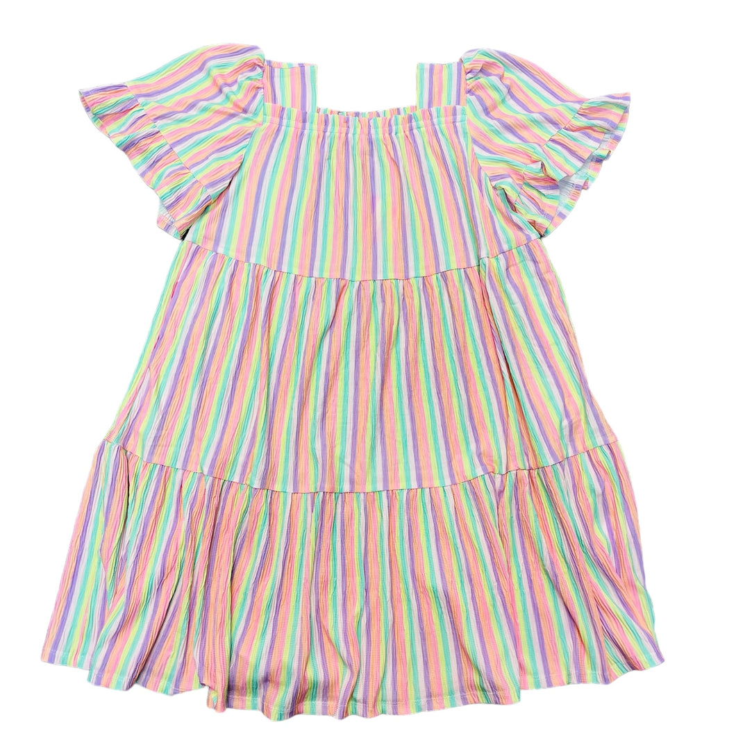 Pink Multi Striped Dress