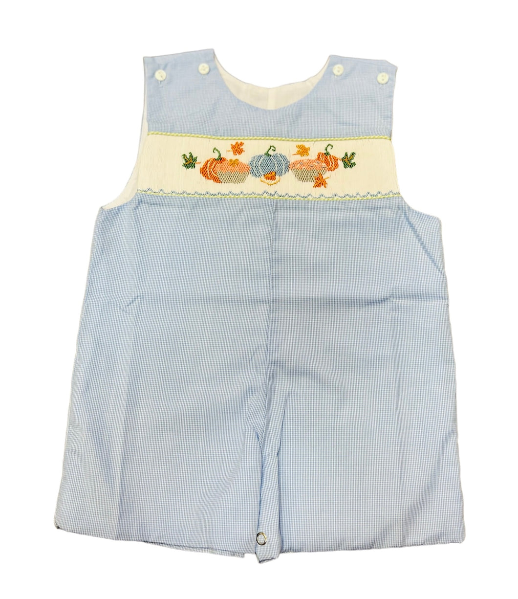 Pumpkin Patch Smocked Shortall