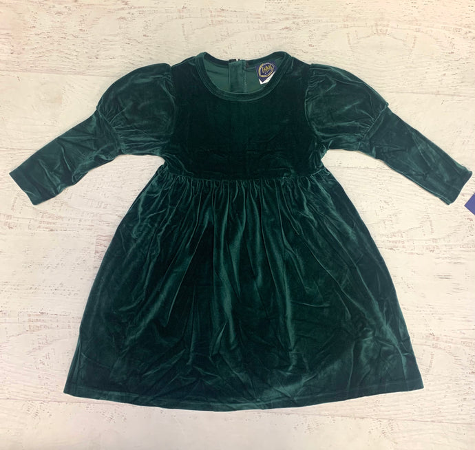 Leah Dress-Green Velvet with Lace