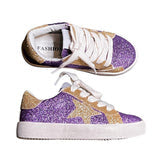 Purple and Gold Star Sneaker
