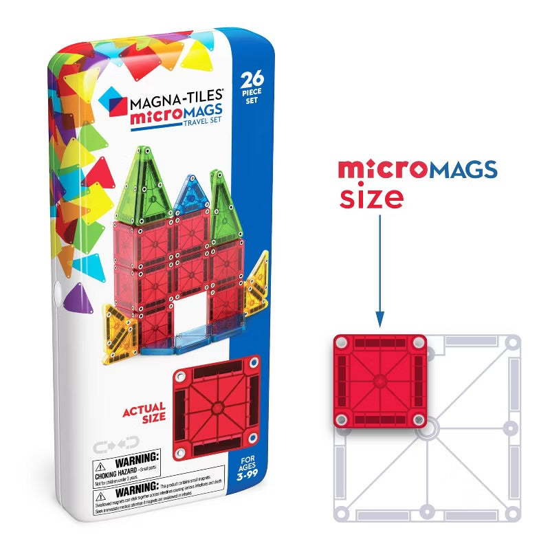 Magna Tiles MicroMags 26 Piece Travel Set