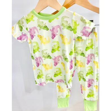 Mardi Gras Alligator Two Piece Pajamas