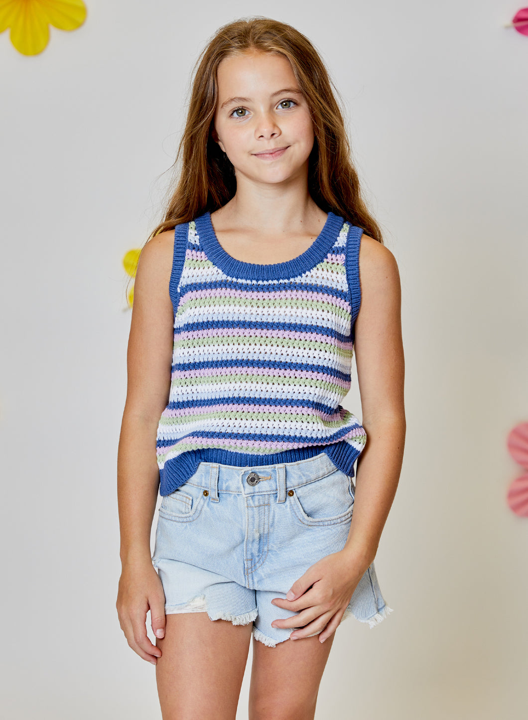 Tween Blue Waves Tank