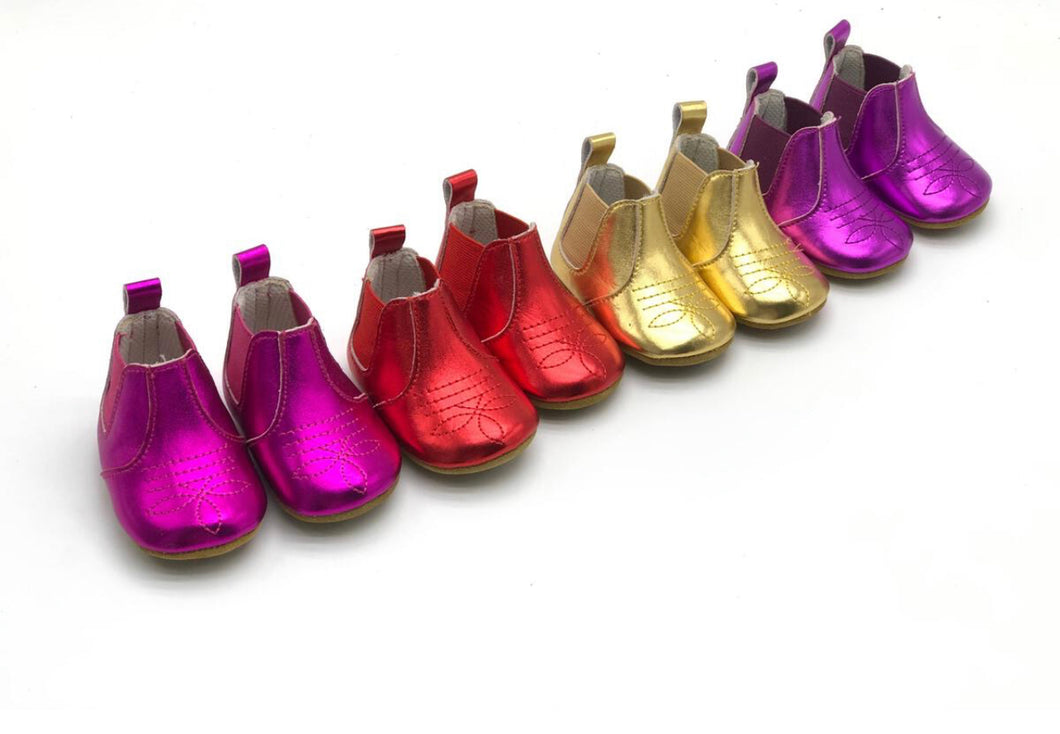 Metallic Ankle Boot - Crib Shoe