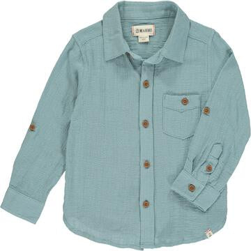 Merchant Long sleeved shirt/ Seafoam Cotton