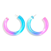 Chunky Acetate Iridescent Gradient Hoop Earrings