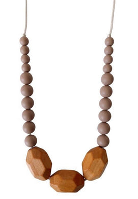 The Austin Teething Necklace in Desert Taupe