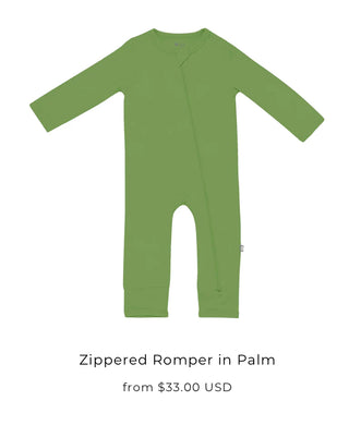 Zippered Romper in Palm