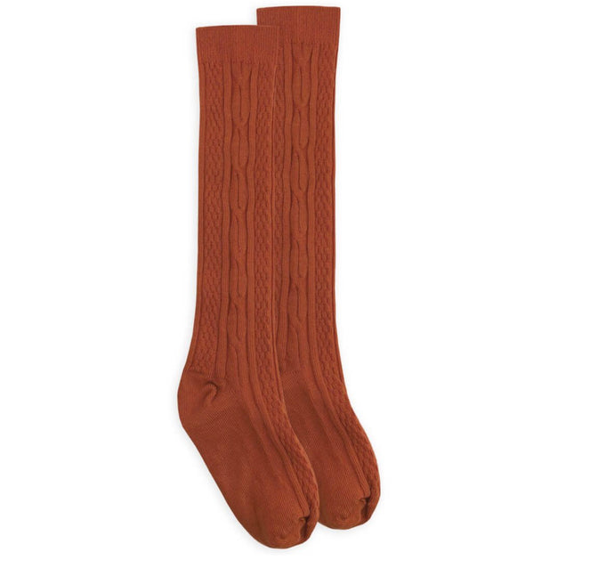 Jefferies Socks Fashion Cable Knee High - Rust