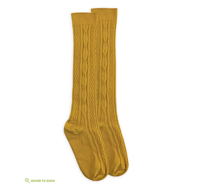 Jefferies Socks Fashion Cable Knee High - Mustard